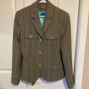 #35 Liz Claiborne Brown and Teal Suit Jacket, Size 12